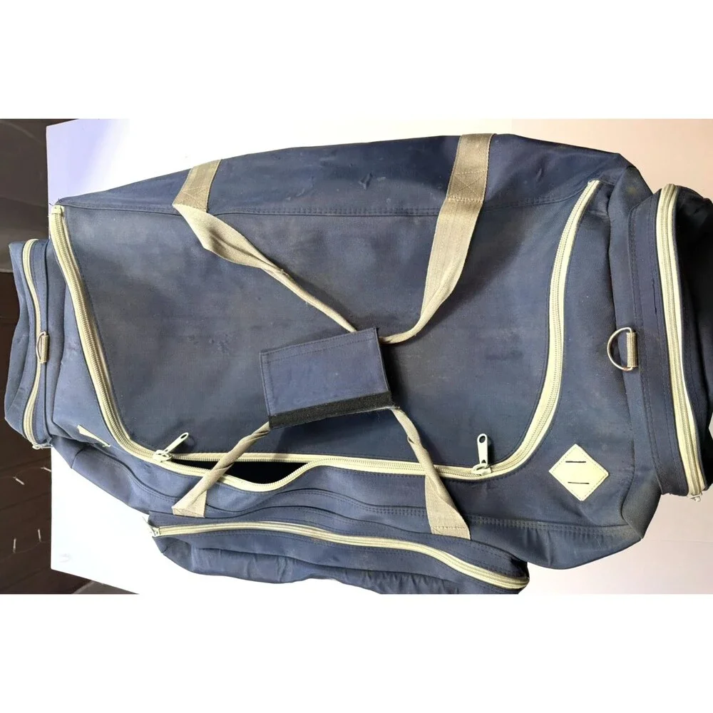 Vintage Olympic Diver Scuba Gear Bag Large Navy Blue Multi-Pocket Heavy Duty